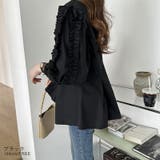 フリルブラウス ペプラムトップス 長袖 | COCOMOMO | 詳細画像12 