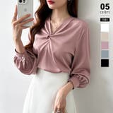 ピンク | とろみシフォン オフィスカジュアル シフォンブラウス | COCOMOMO