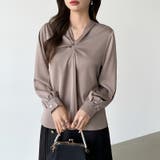 とろみシフォン オフィスカジュアル シフォンブラウス | COCOMOMO | 詳細画像38 