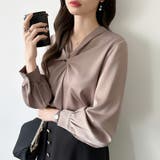 とろみシフォン オフィスカジュアル シフォンブラウス | COCOMOMO | 詳細画像39 