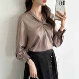 とろみシフォン オフィスカジュアル シフォンブラウス | COCOMOMO | 詳細画像40 