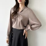 とろみシフォン オフィスカジュアル シフォンブラウス | COCOMOMO | 詳細画像42 