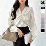 ホワイト | とろみシフォン オフィスカジュアル シフォンブラウス | COCOMOMO