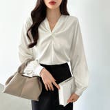 とろみシフォン オフィスカジュアル シフォンブラウス | COCOMOMO | 詳細画像1