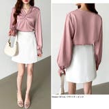 とろみシフォン オフィスカジュアル シフォンブラウス | COCOMOMO | 詳細画像25