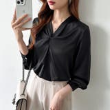 とろみシフォン オフィスカジュアル シフォンブラウス | COCOMOMO | 詳細画像30