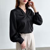 とろみシフォン オフィスカジュアル シフォンブラウス | COCOMOMO | 詳細画像31