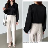 とろみシフォン オフィスカジュアル シフォンブラウス | COCOMOMO | 詳細画像33