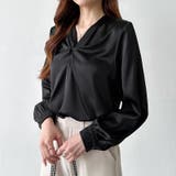 とろみシフォン オフィスカジュアル シフォンブラウス | COCOMOMO | 詳細画像34