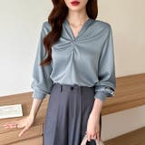 とろみシフォン オフィスカジュアル シフォンブラウス | COCOMOMO | 詳細画像13