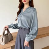 とろみシフォン オフィスカジュアル シフォンブラウス | COCOMOMO | 詳細画像14