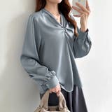 とろみシフォン オフィスカジュアル シフォンブラウス | COCOMOMO | 詳細画像15