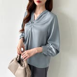 とろみシフォン オフィスカジュアル シフォンブラウス | COCOMOMO | 詳細画像19