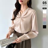 ベージュ | とろみシフォン オフィスカジュアル シフォンブラウス | COCOMOMO