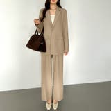 パンツスーツセット テーラードジャケット ワイドパンツ | COCOMOMO | 詳細画像9 