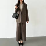 パンツスーツセット テーラードジャケット ワイドパンツ | COCOMOMO | 詳細画像12 