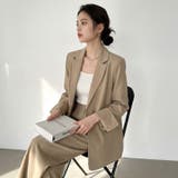 パンツスーツセット テーラードジャケット ワイドパンツ | COCOMOMO | 詳細画像6 