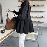 プリーツ切り替えブラウス チュニック 体型カバー | COCOMOMO | 詳細画像10 