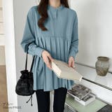 プリーツ切り替えブラウス チュニック 体型カバー | COCOMOMO | 詳細画像12 