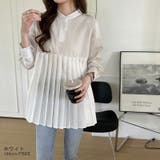 プリーツ切り替えブラウス チュニック 体型カバー | COCOMOMO | 詳細画像15 