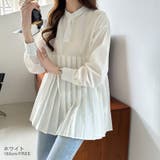 プリーツ切り替えブラウス チュニック 体型カバー | COCOMOMO | 詳細画像16 