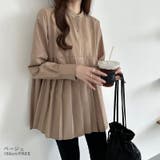 プリーツ切り替えブラウス チュニック 体型カバー | COCOMOMO | 詳細画像2 