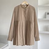 プリーツ切り替えブラウス チュニック 体型カバー | COCOMOMO | 詳細画像22 