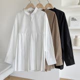 プリーツ切り替えブラウス チュニック 体型カバー | COCOMOMO | 詳細画像21 