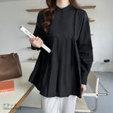 プリーツ切り替えブラウス チュニック 体型カバー | COCOMOMO | 詳細画像6 