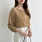 ウェーブ柄ブラウス シアートップス 長袖 | COCOMOMO | 詳細画像2