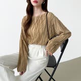 ウェーブ柄ブラウス シアートップス 長袖 | COCOMOMO | 詳細画像3