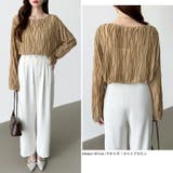 ウェーブ柄ブラウス シアートップス 長袖 | COCOMOMO | 詳細画像4