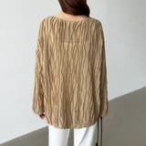 ウェーブ柄ブラウス シアートップス 長袖 | COCOMOMO | 詳細画像7