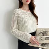 ウェーブ柄ブラウス シアートップス 長袖 | COCOMOMO | 詳細画像8