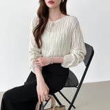 ウェーブ柄ブラウス シアートップス 長袖 | COCOMOMO | 詳細画像10