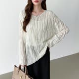 ウェーブ柄ブラウス シアートップス 長袖 | COCOMOMO | 詳細画像11