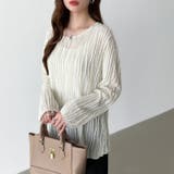 ウェーブ柄ブラウス シアートップス 長袖 | COCOMOMO | 詳細画像13