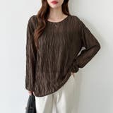 ウェーブ柄ブラウス シアートップス 長袖 | COCOMOMO | 詳細画像15