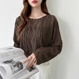 ウェーブ柄ブラウス シアートップス 長袖 | COCOMOMO | 詳細画像16