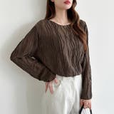 ウェーブ柄ブラウス シアートップス 長袖 | COCOMOMO | 詳細画像17