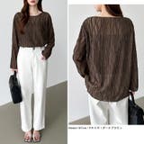 ウェーブ柄ブラウス シアートップス 長袖 | COCOMOMO | 詳細画像19