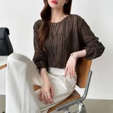 ウェーブ柄ブラウス シアートップス 長袖 | COCOMOMO | 詳細画像21