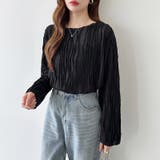 ウェーブ柄ブラウス シアートップス 長袖 | COCOMOMO | 詳細画像24