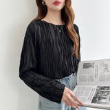 ウェーブ柄ブラウス シアートップス 長袖 | COCOMOMO | 詳細画像25