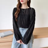 ウェーブ柄ブラウス シアートップス 長袖 | COCOMOMO | 詳細画像28