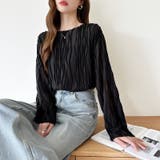 ウェーブ柄ブラウス シアートップス 長袖 | COCOMOMO | 詳細画像29