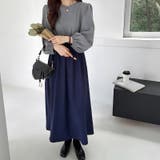 ワンピース ドッキングワンピース 異素材切り替え | COCOMOMO | 詳細画像16 