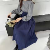 ワンピース ドッキングワンピース 異素材切り替え | COCOMOMO | 詳細画像17 