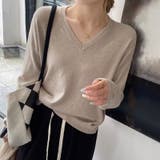 vネックニット カラーニット オフィスカジュアル | COCOMOMO | 詳細画像3 