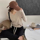 vネックニット カラーニット オフィスカジュアル | COCOMOMO | 詳細画像5 